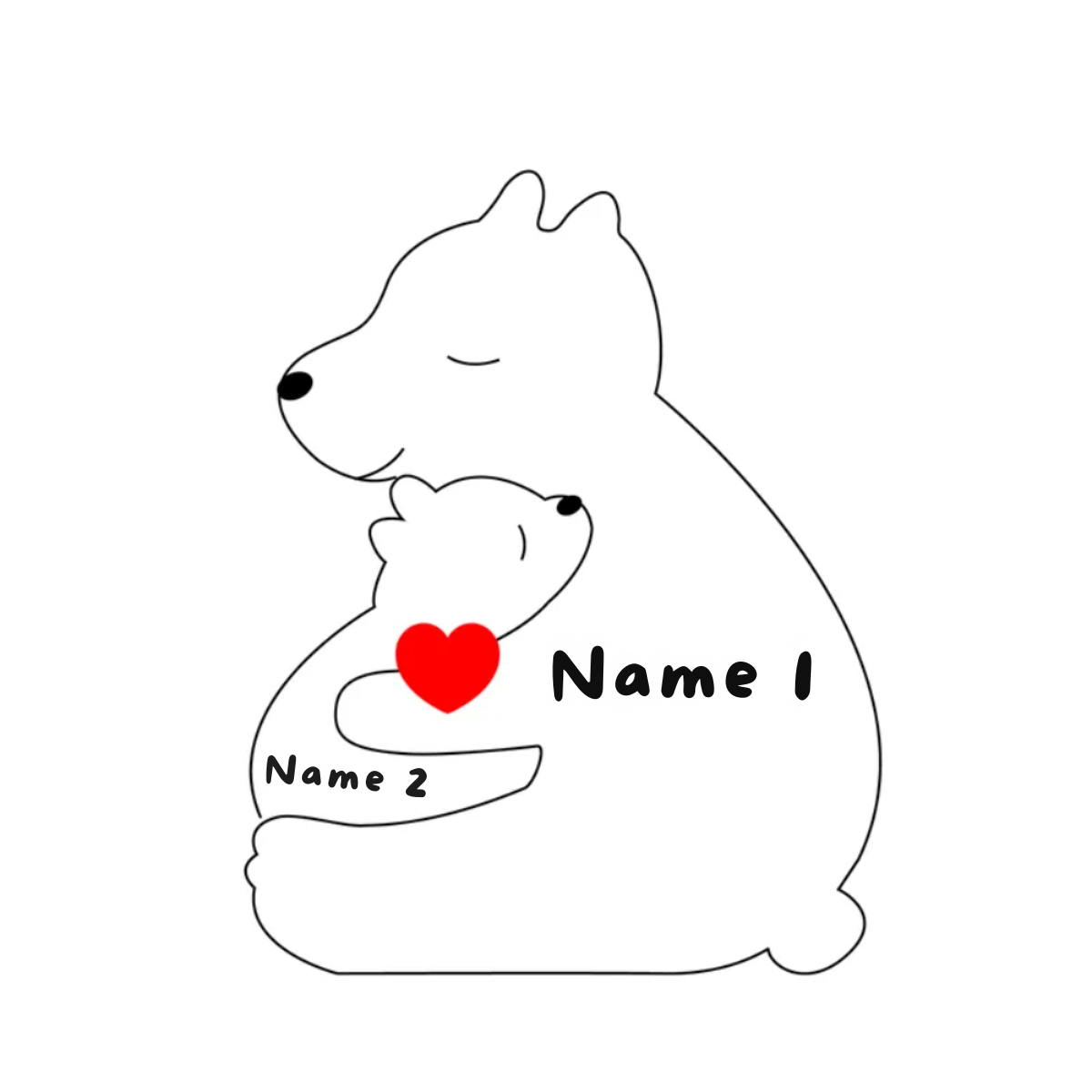 Single-Parent Family Hugging Bear Family - Symbol of Love