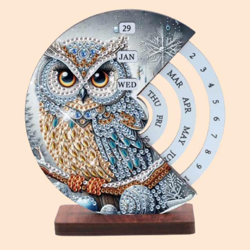 Gray Owl | Calendar | Diamond Painting