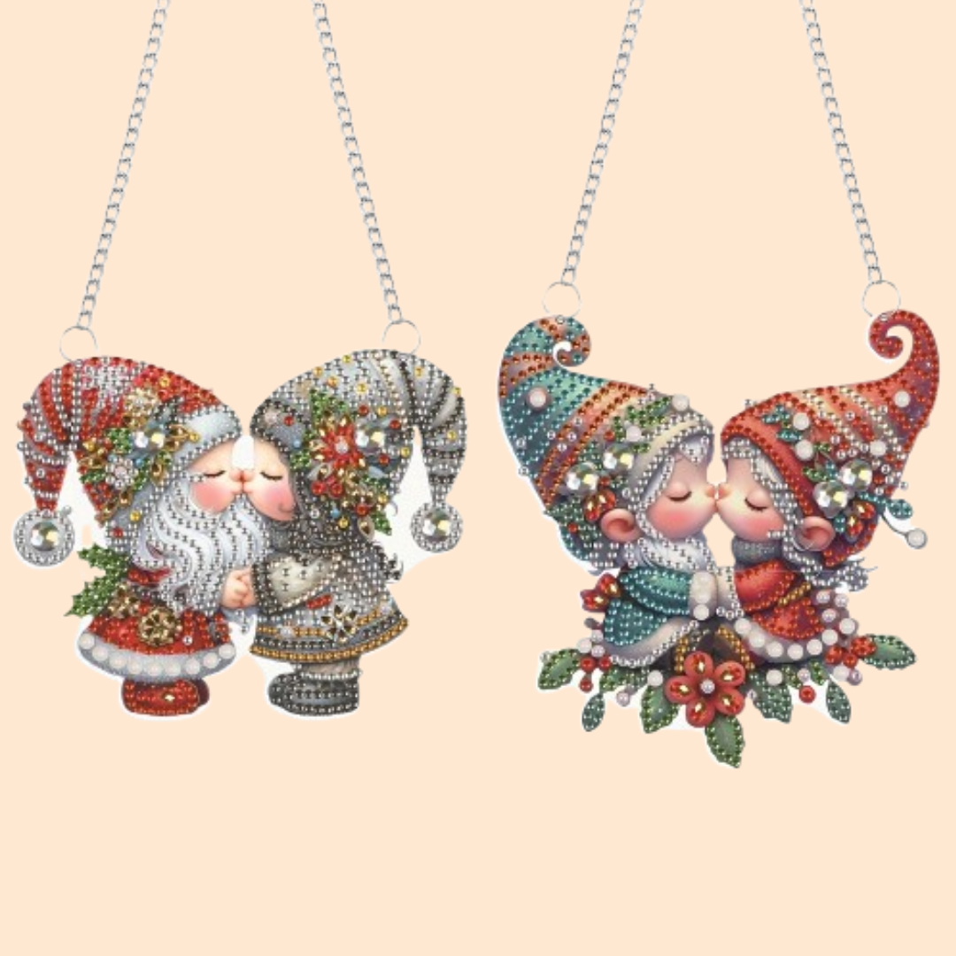 Decorative Hanging Ornament | Christmas Dwarfs | Diamond Painting