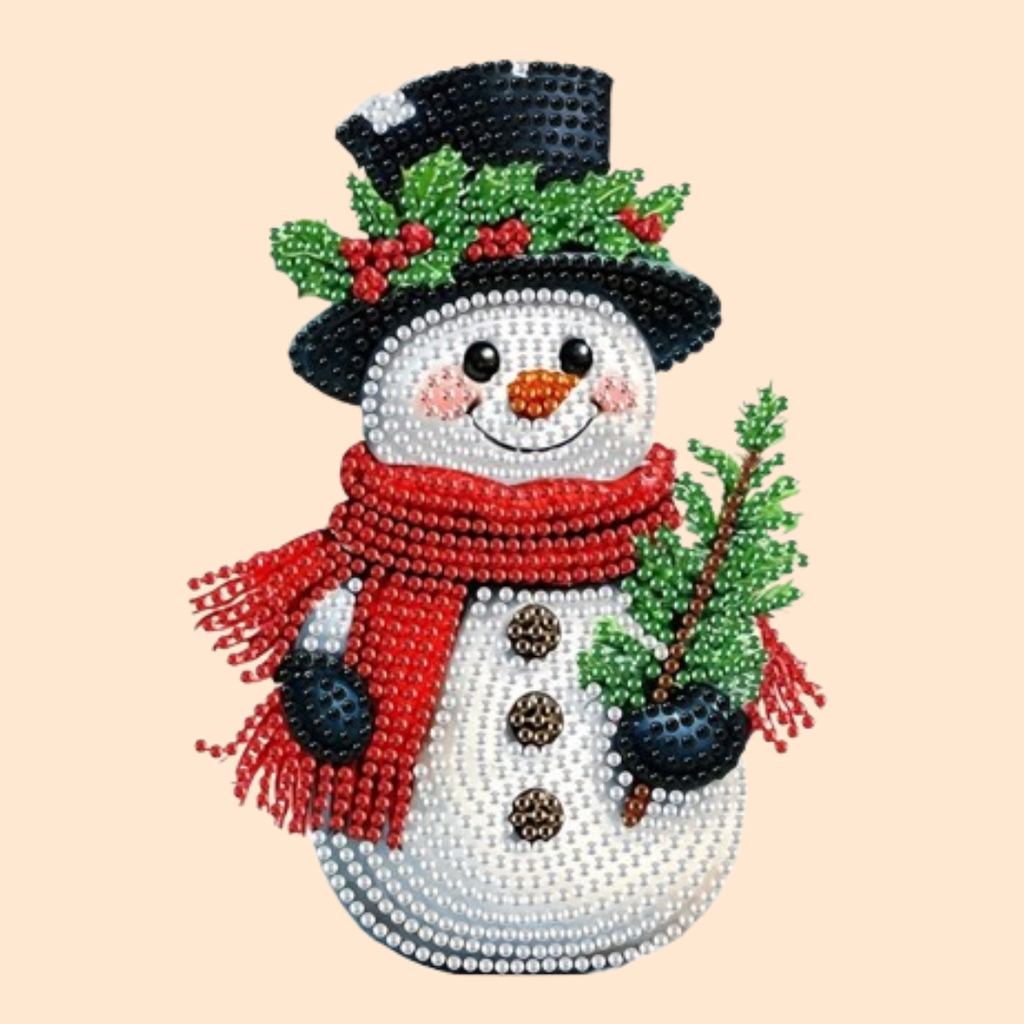 Moving snowman with hat | Diamond painting