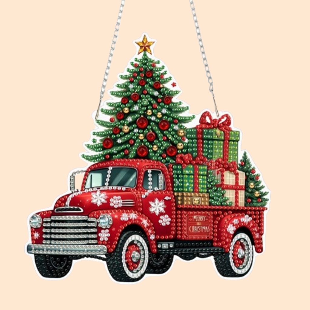Decorative Hanger | Christmas Truck | Diamond Painting