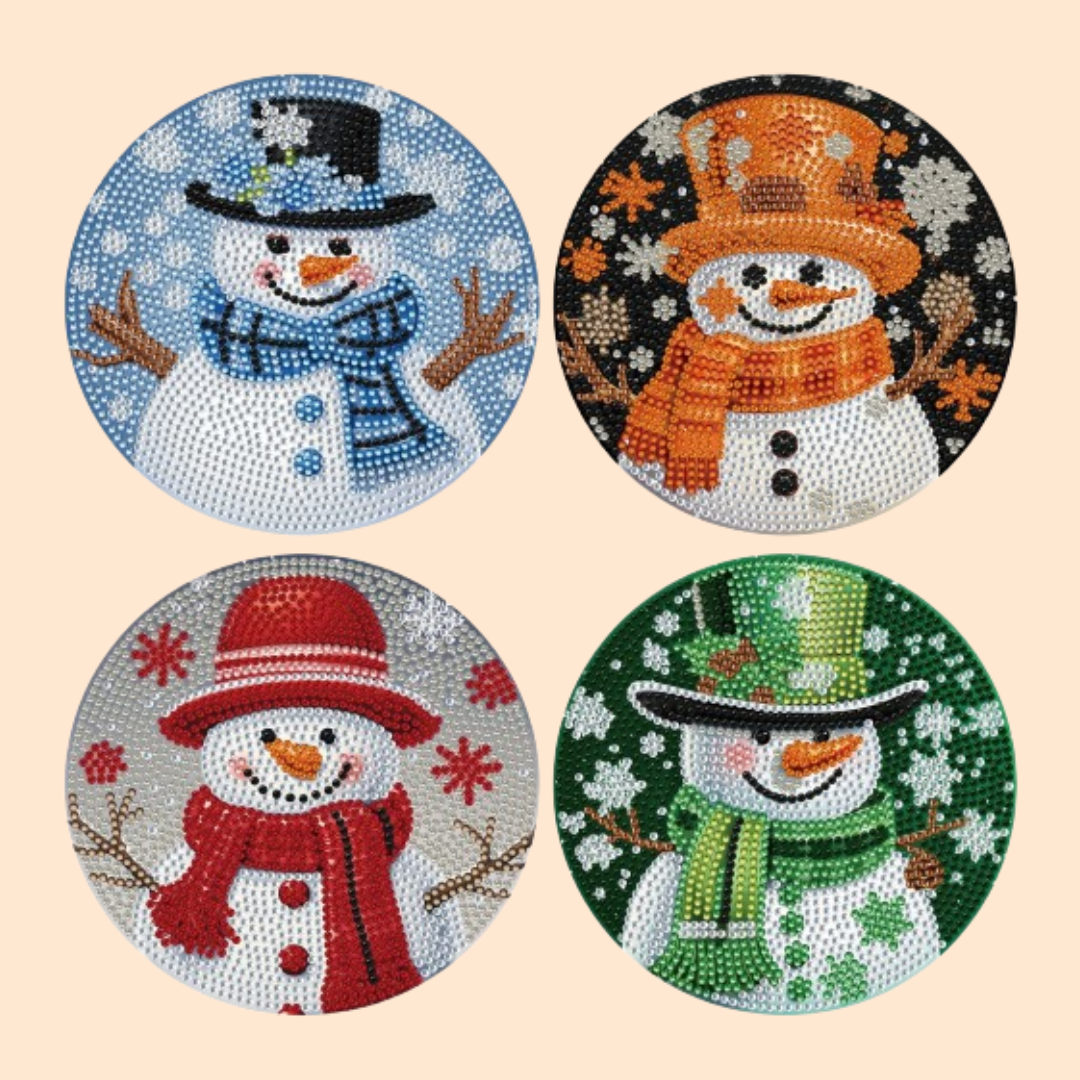 Snowman placemats | 4 pieces | Diamond painting