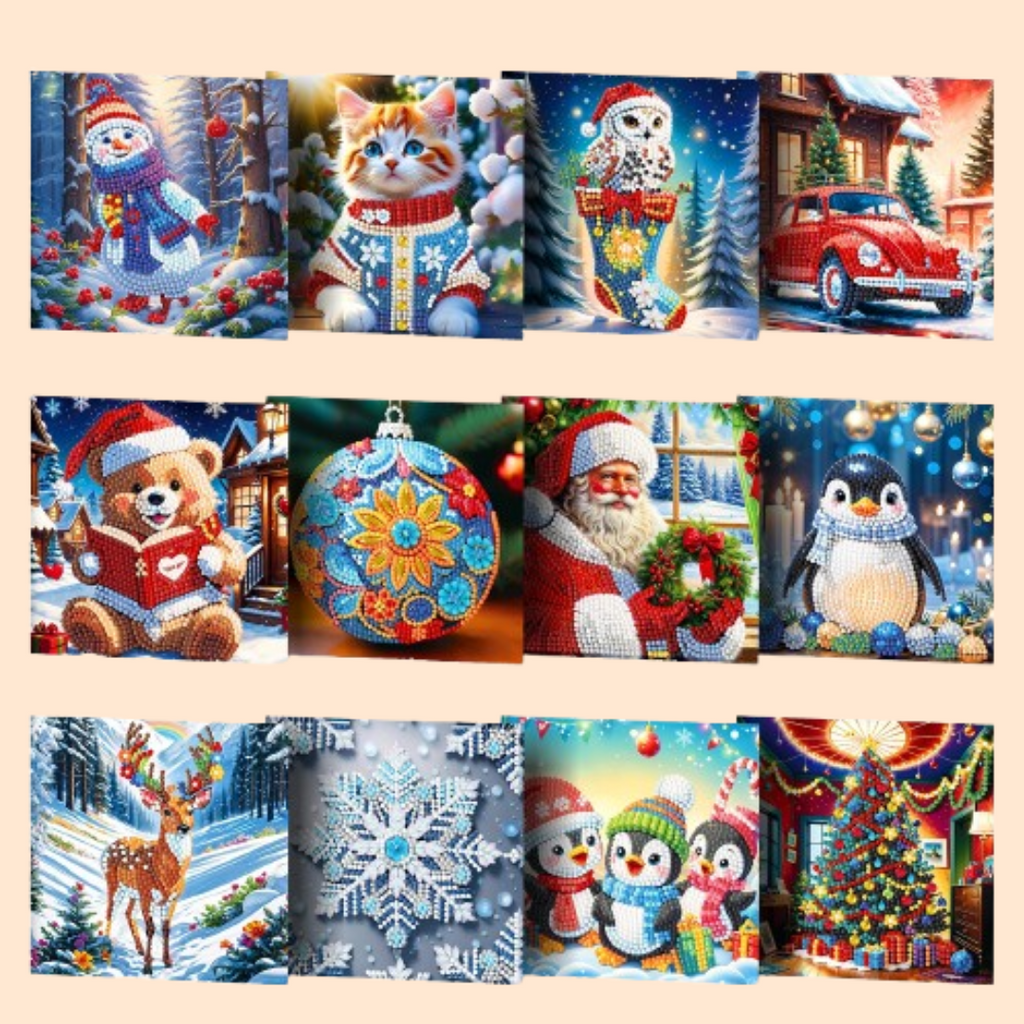 Christmas Cards | 12 pieces | Diamond Painting