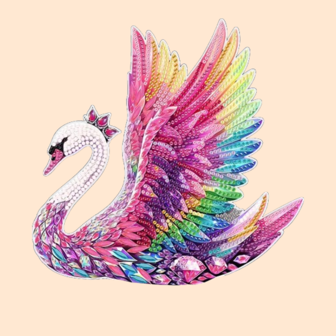 5D Colored Swan | Diamond Painting