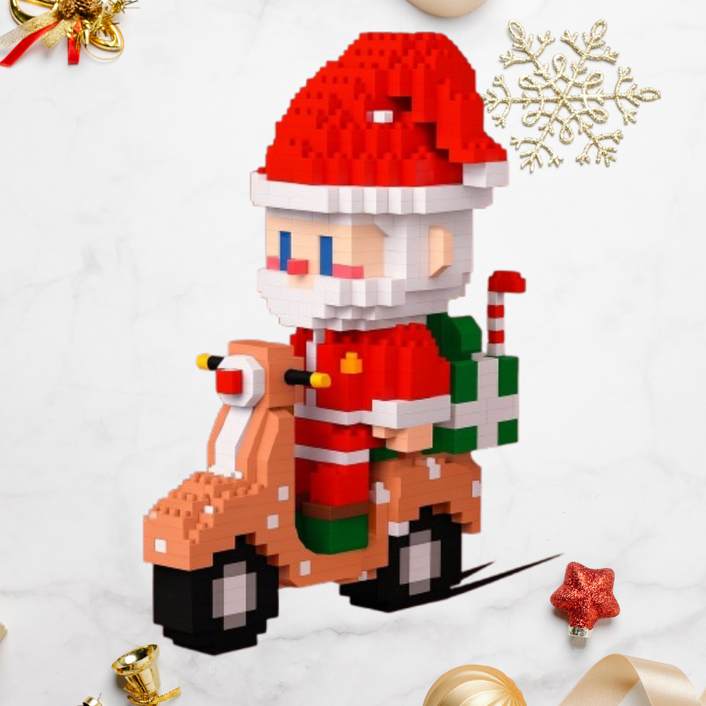 Santa Claus on Scooter | Building Blocks