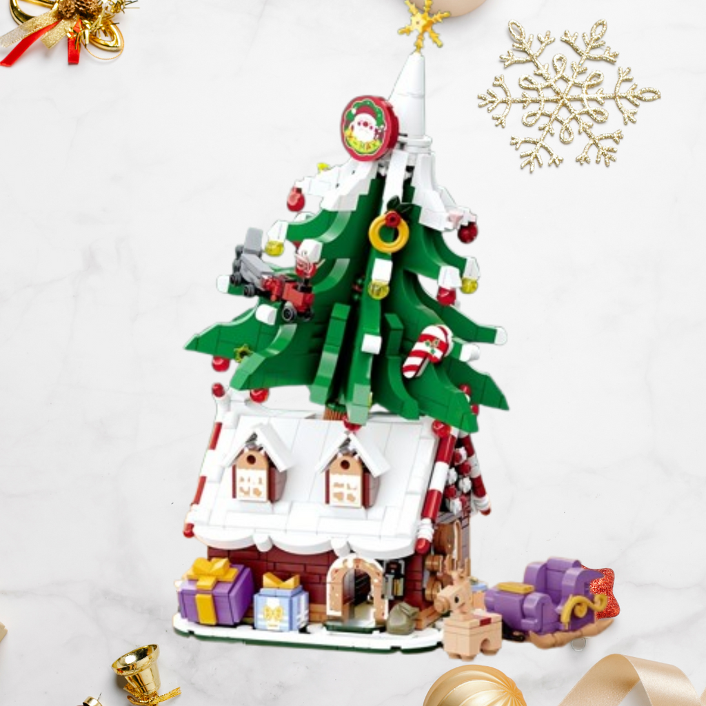 Christmas Tree on Christmas House | Building Blocks