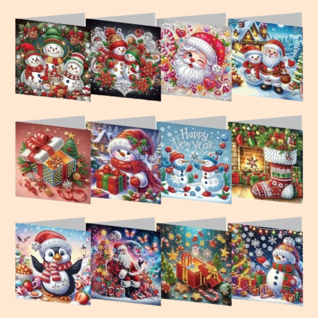 Christmas Card XL Set | 12 Pieces | Diamond Painting