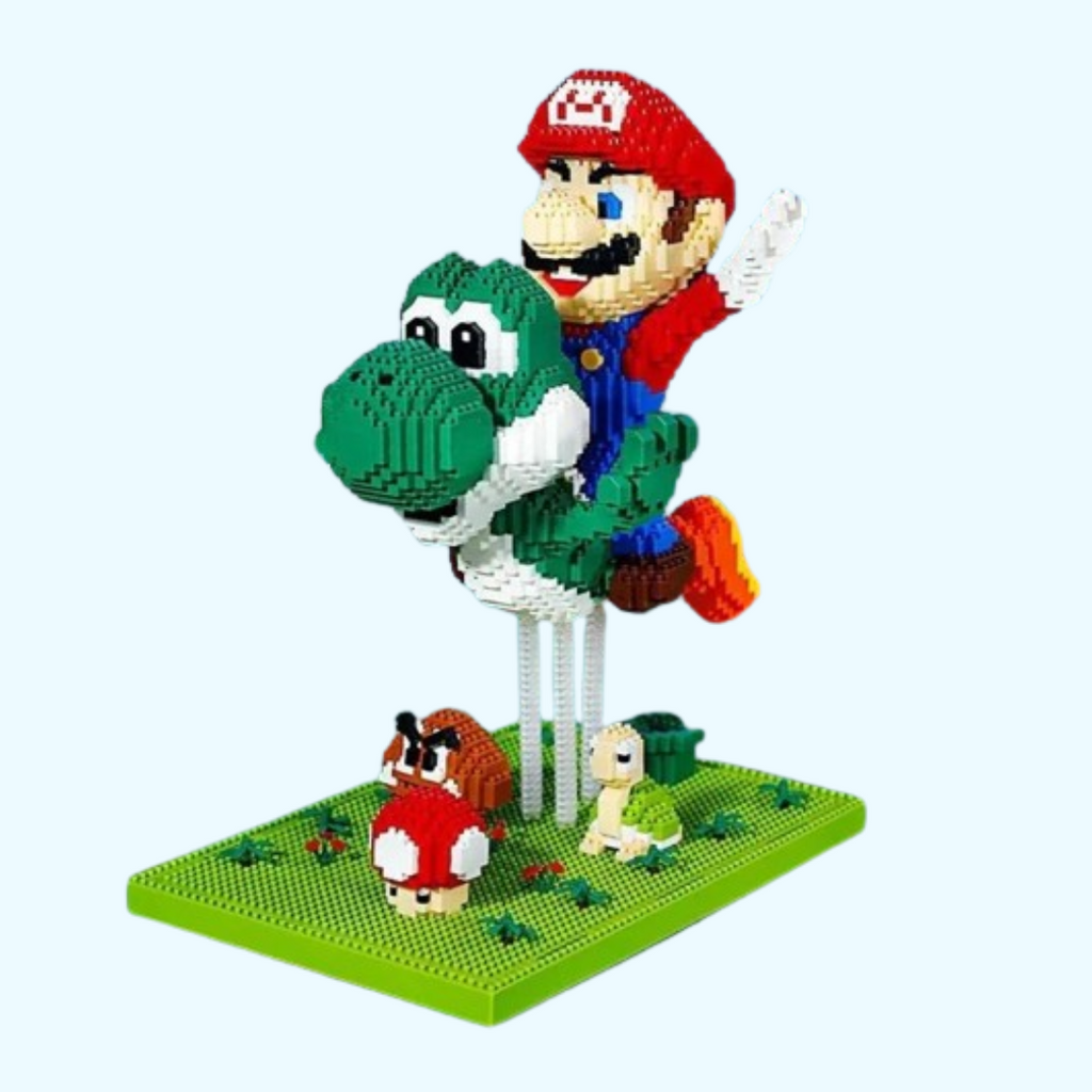 Flying green dinosaur and red plumber | Building blocks