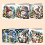 Christmas Card Set with Warm Winter Characters | 6 Pieces | Diamond Painting