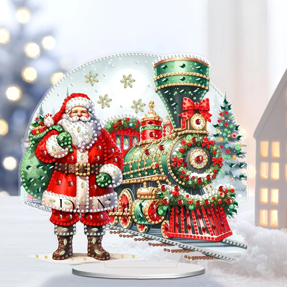 5D Christmas Santa Claus by Train | Diamond Painting