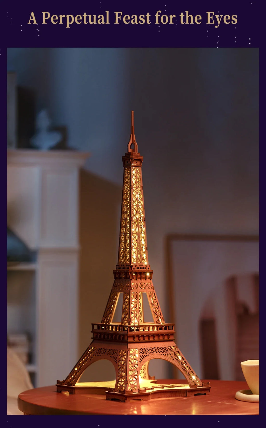 Eiffel Tower at Night | Wooden Construction Kits