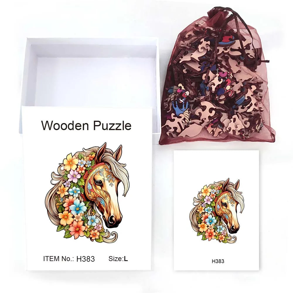 Horse with Flowers | Wooden Puzzle
