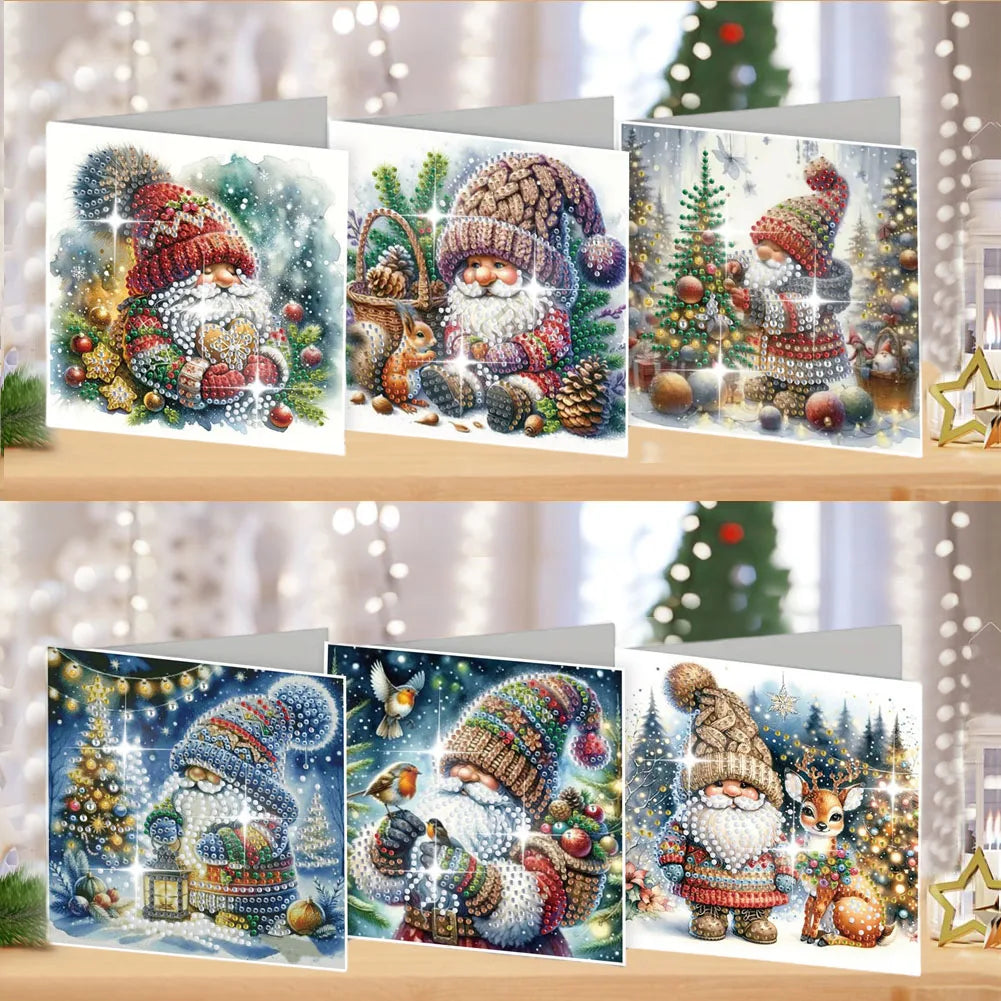 Christmas Card Set with Warm Winter Characters | 6 Pieces | Diamond Painting
