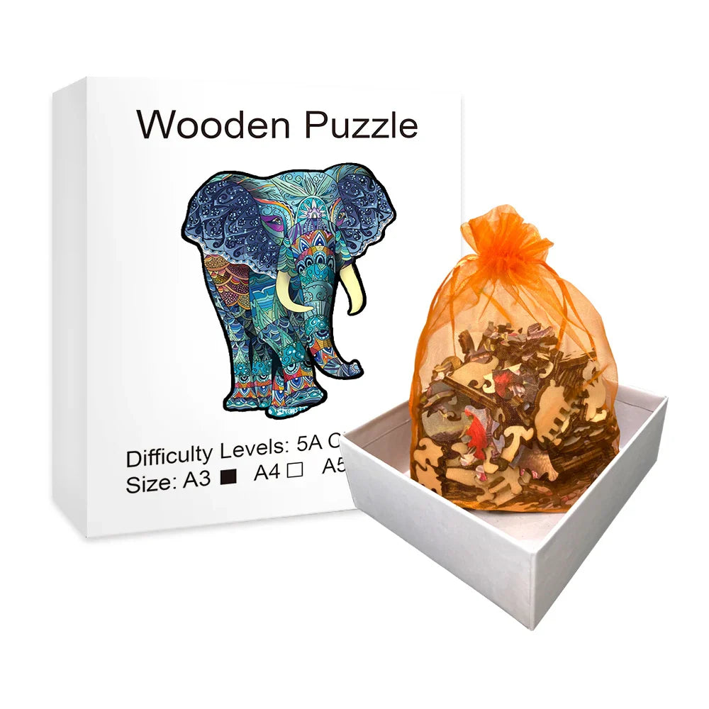 Blue Elephant | Wooden Puzzle