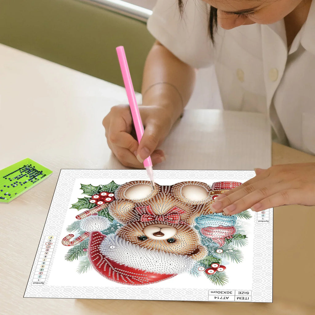 Beer with Christmas hat | Diamond painting