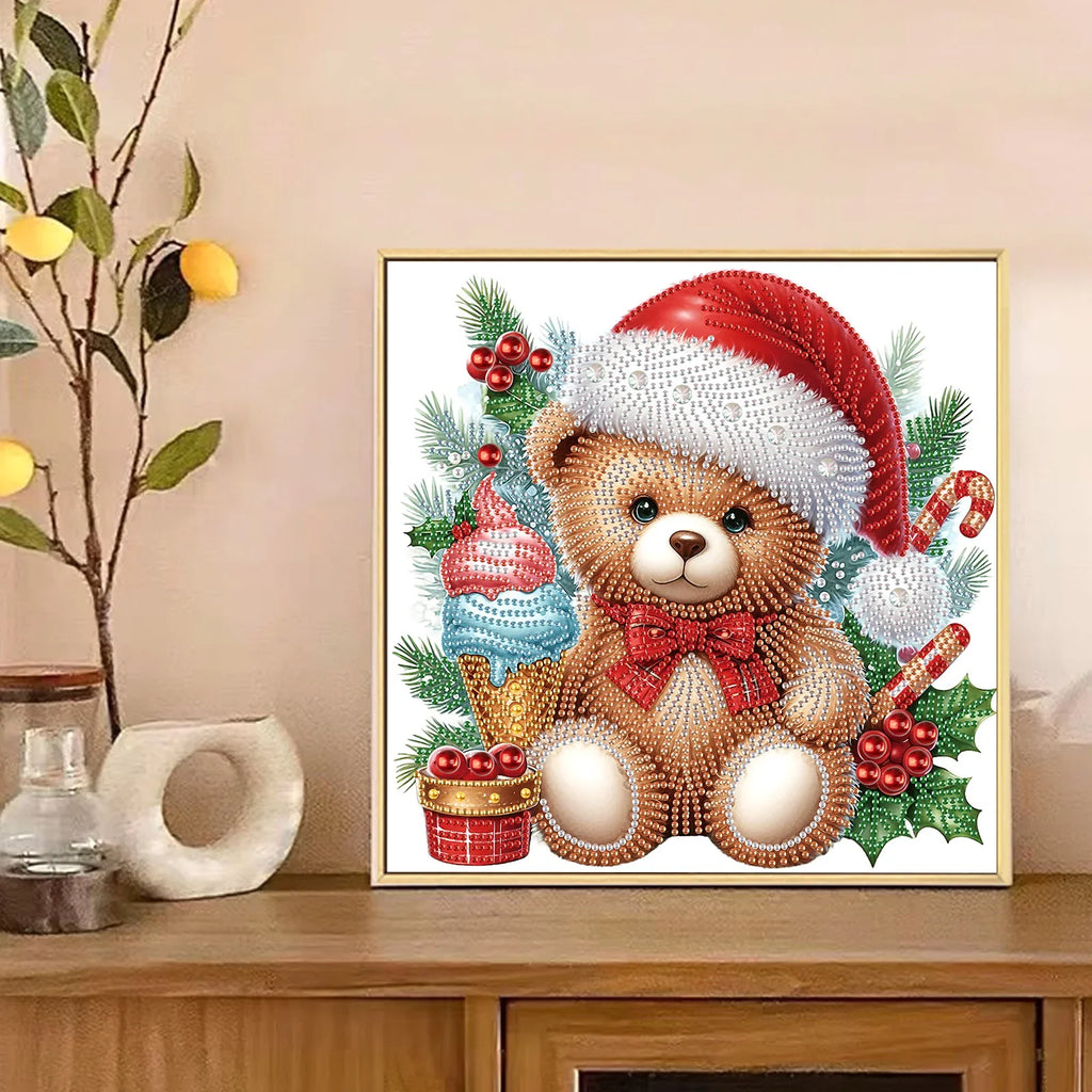 Beer with Christmas hat | Diamond painting