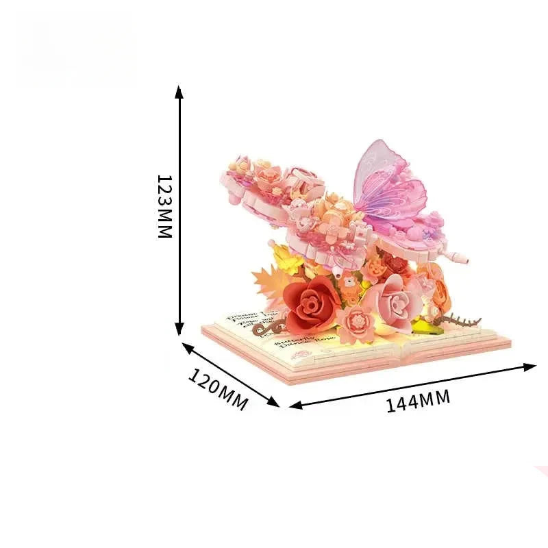 Pink Butterfly on Book | Building Blocks