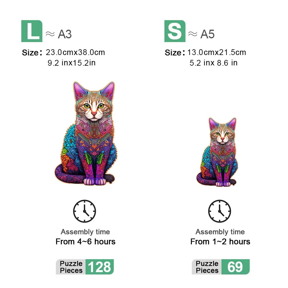 Colorful Cat | Wooden Puzzle