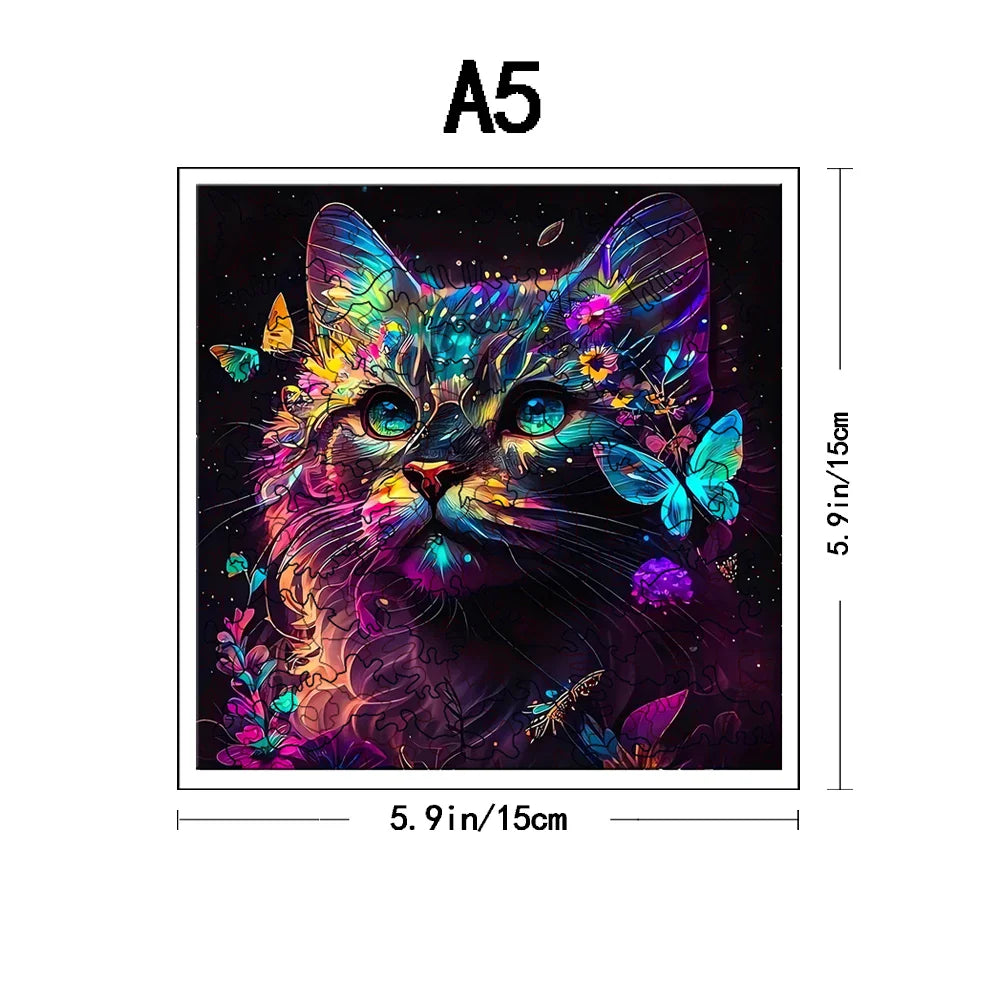Cat with Butterflies | Wooden Puzzle