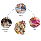 Horse with Flowers | Wooden Puzzle