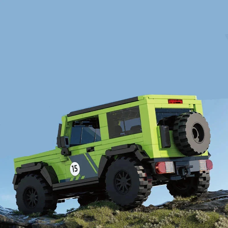 Green race car | Building blocks