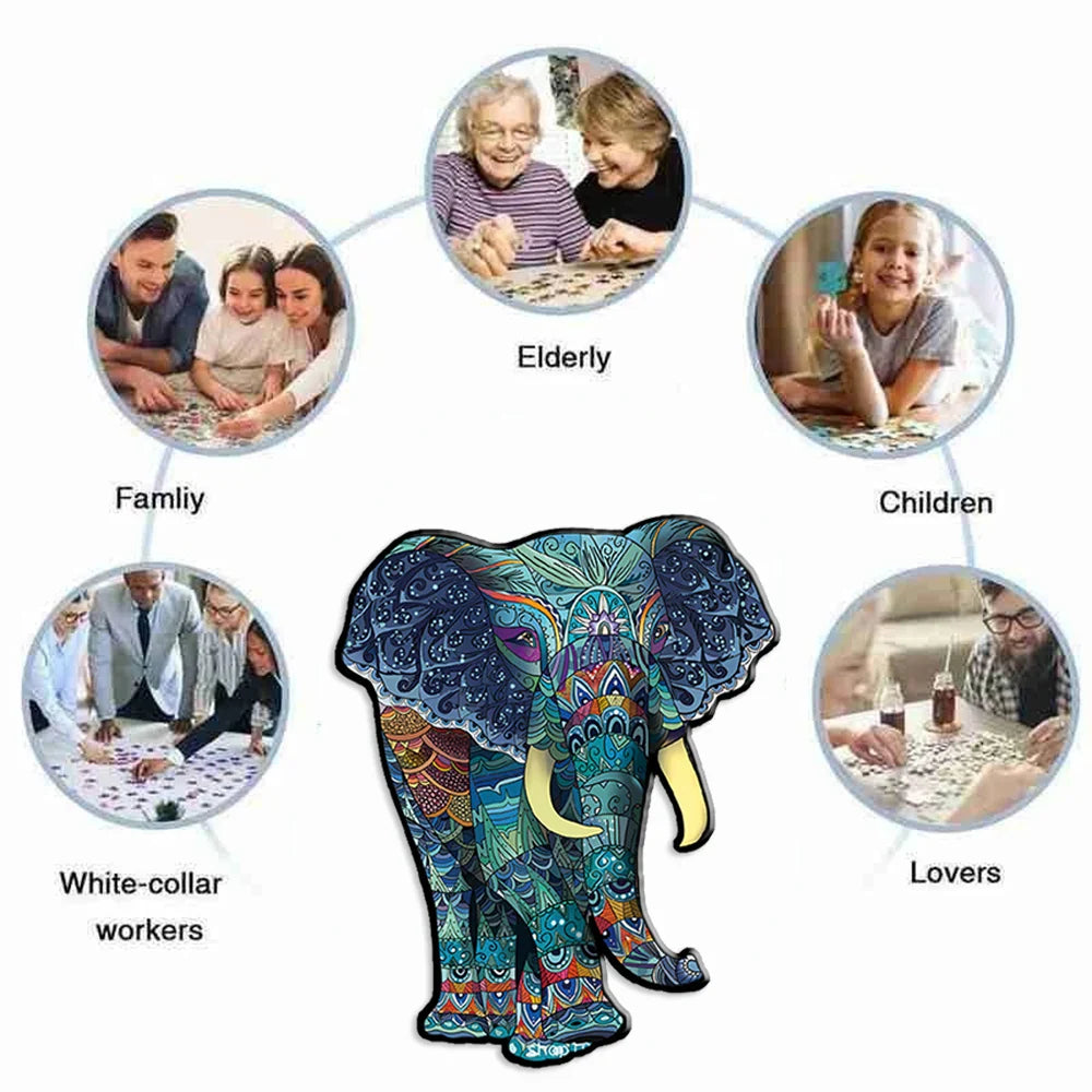 Blue Elephant | Wooden Puzzle