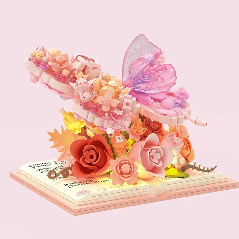 Pink Butterfly on Book | Building Blocks