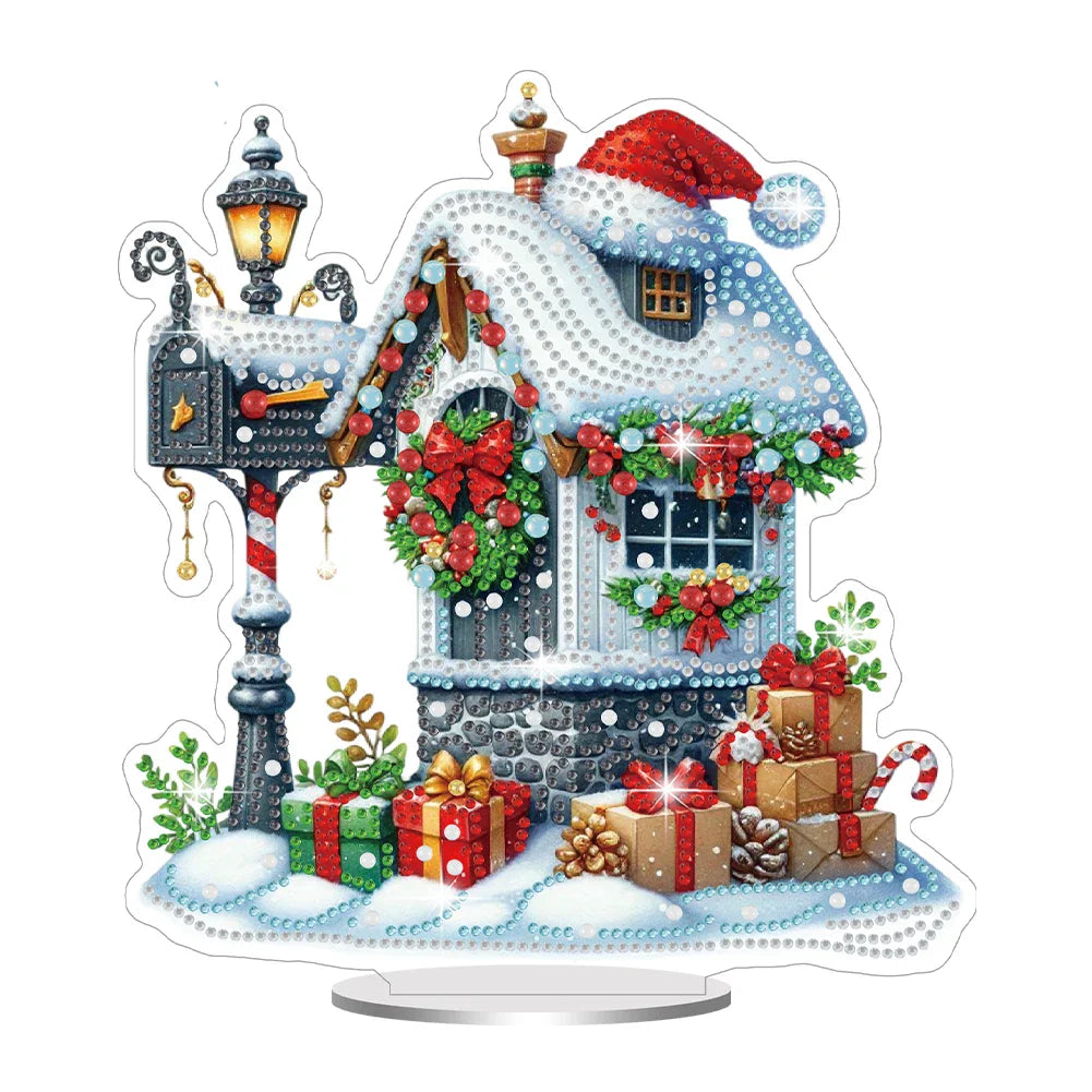 5D House with Christmas Hat | Diamond Painting