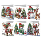 Reindeer & Snow Fun Christmas Cards | 6 pieces | Diamond Painting