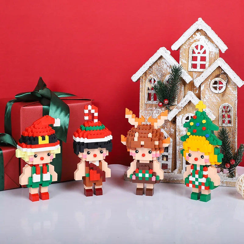 Santa Claus with angels | Building blocks
