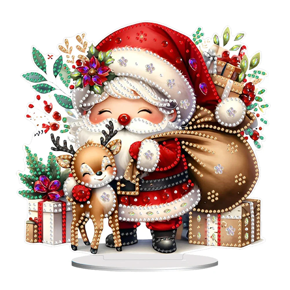 5D Christmas Santa with Reindeer | Diamond Painting