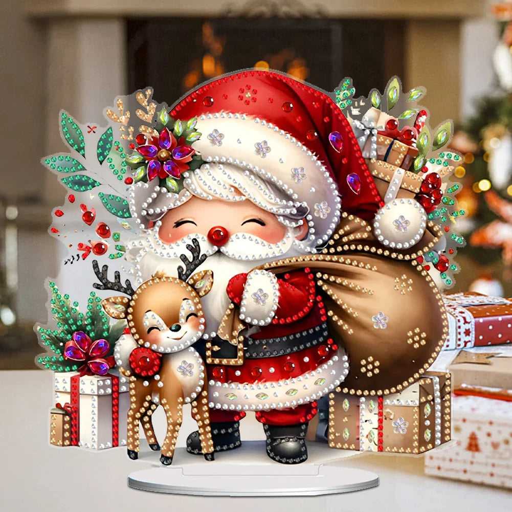 5D Christmas Santa with Reindeer | Diamond Painting