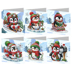Penguin Christmas Card Set | 6 Pieces | Diamond Painting