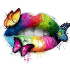Butterfly on mouth | Paint by Numbers