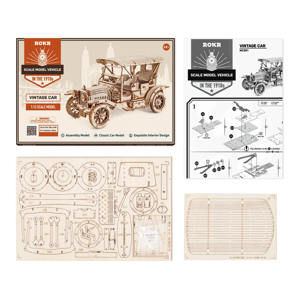 Vintage Auto | Wooden Construction Kits