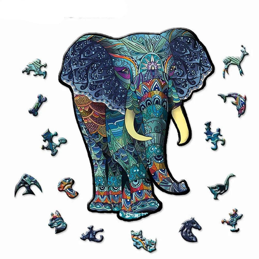 Blue Elephant | Wooden Puzzle