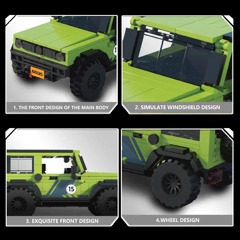 Green race car | Building blocks