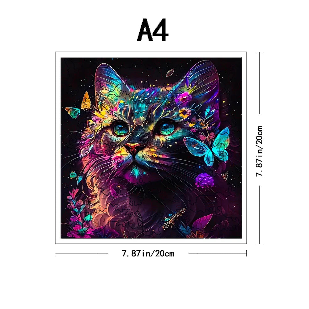 Cat with Butterflies | Wooden Puzzle