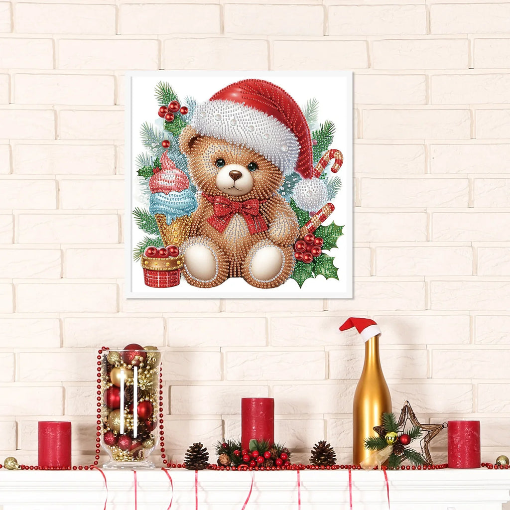 Beer with Christmas hat | Diamond painting