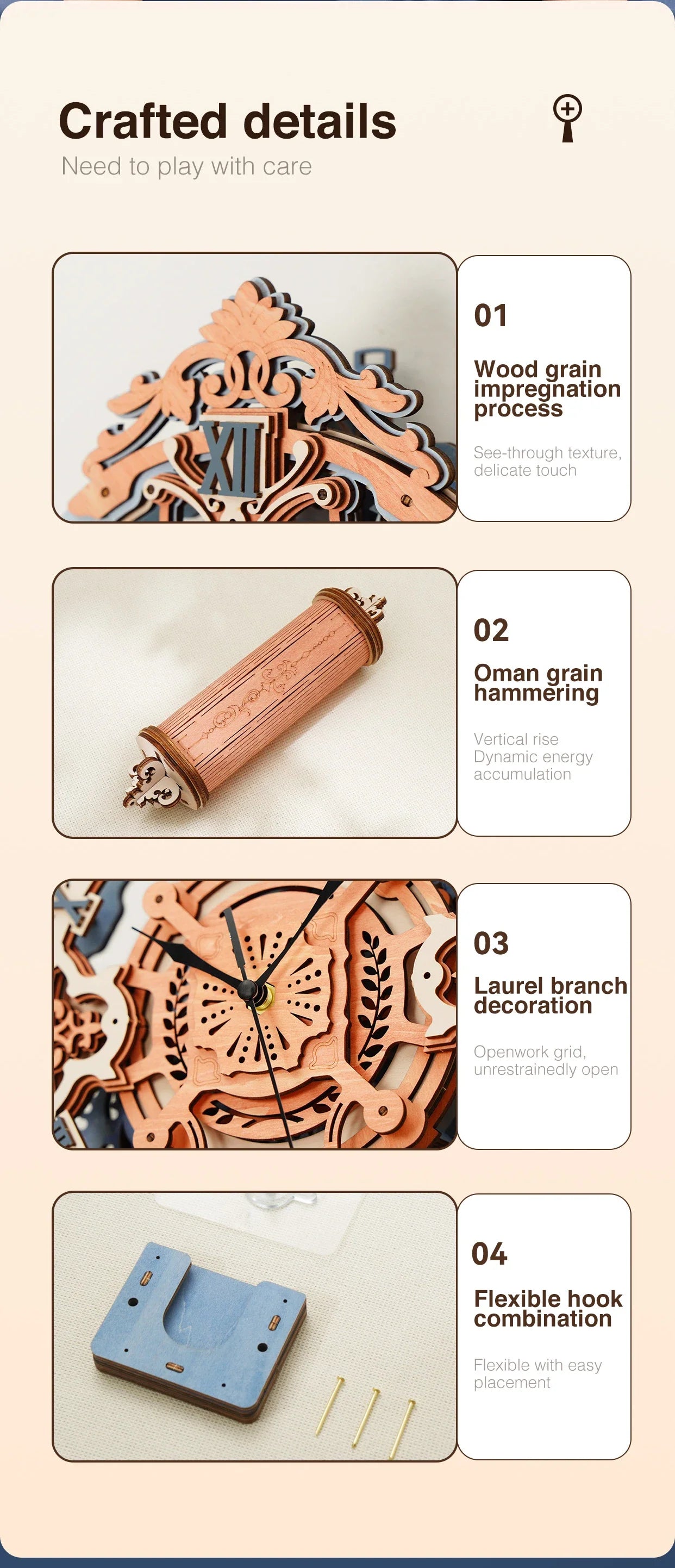 Hinged Clock | Wooden Construction Kits