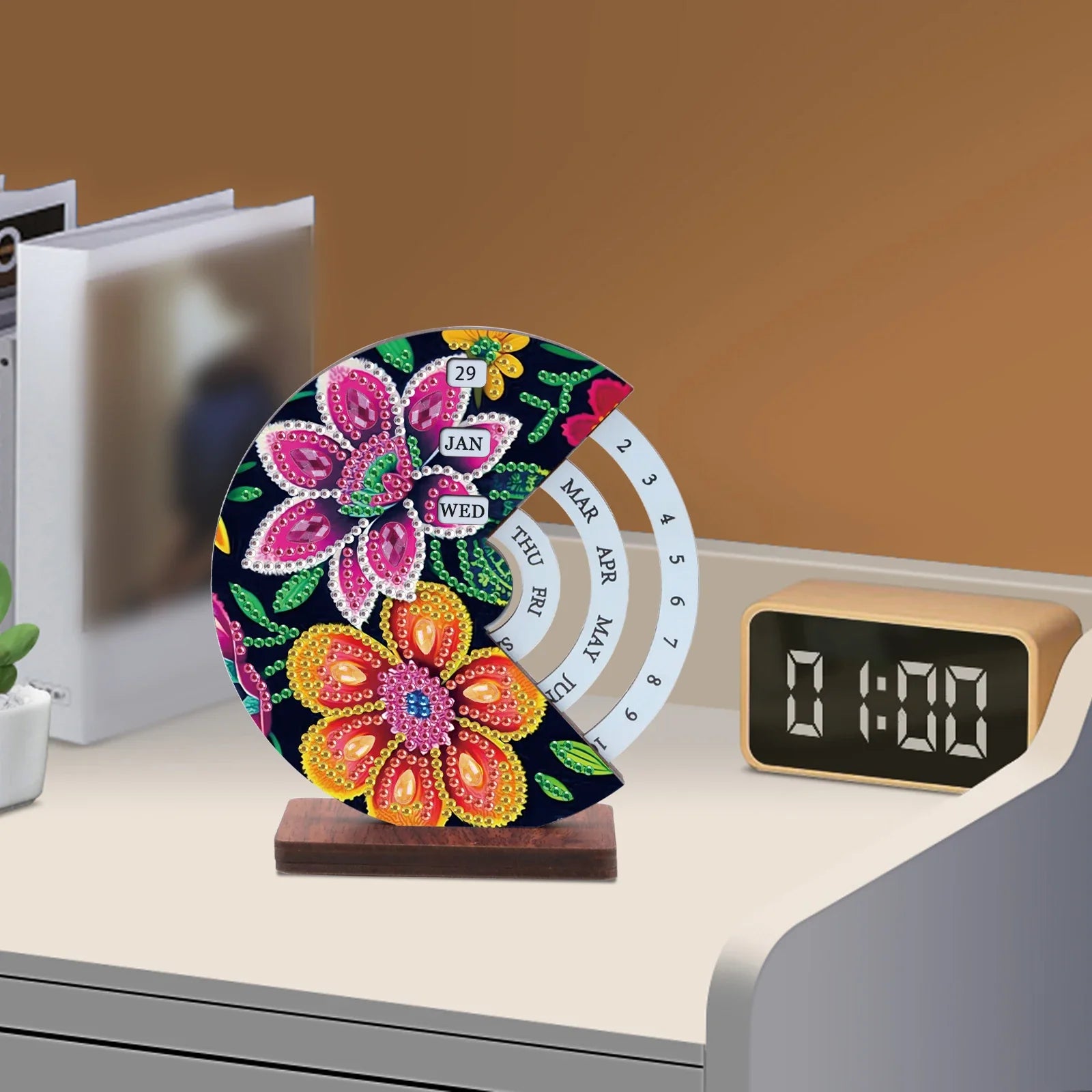 Pink & Orange Flower | Calendar | Diamond Painting