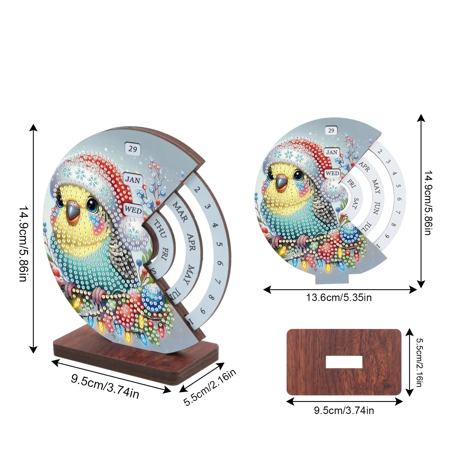 Bird with Christmas hat | Calendar | Diamond painting