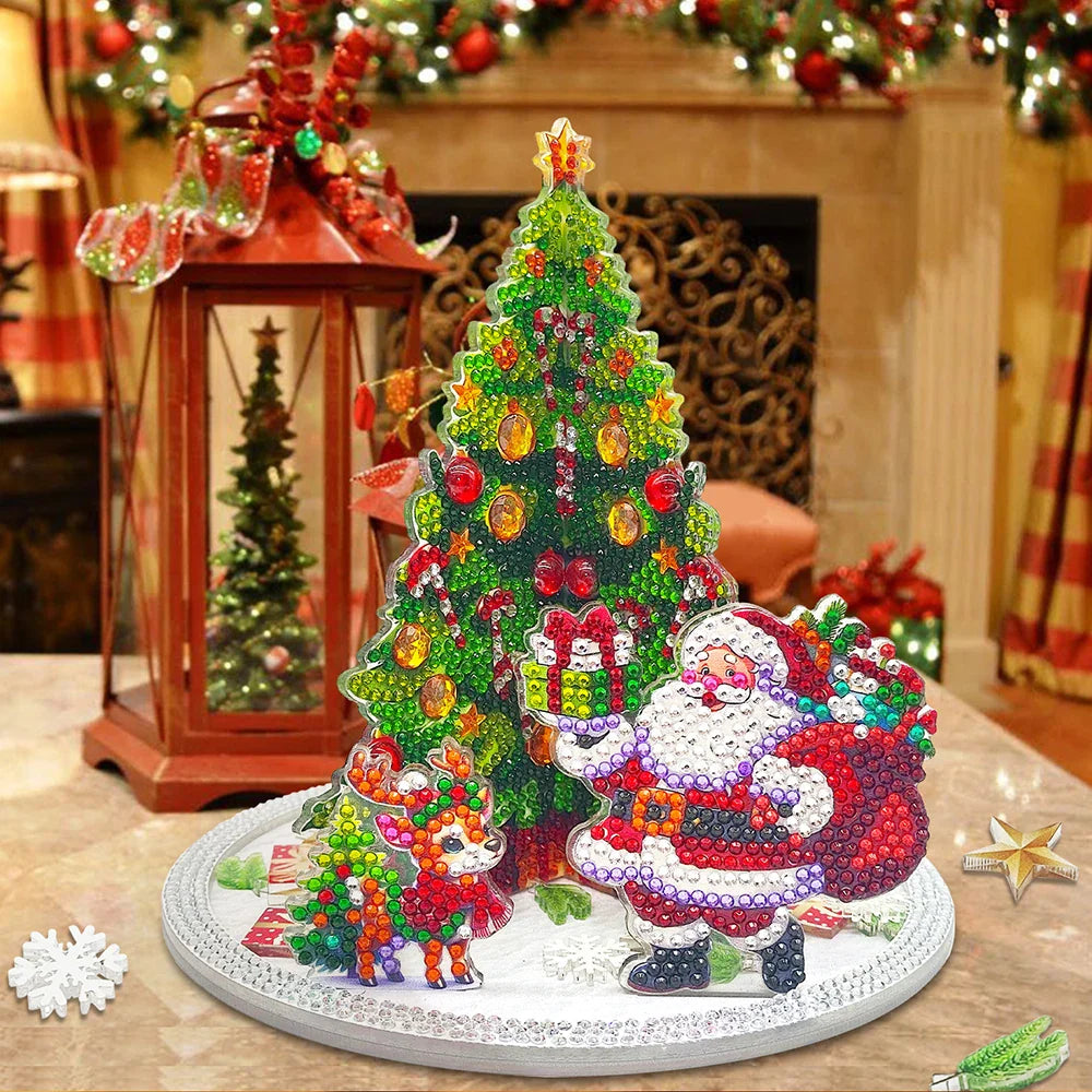 3D Santa Claus next to the Christmas tree | Diamond painting