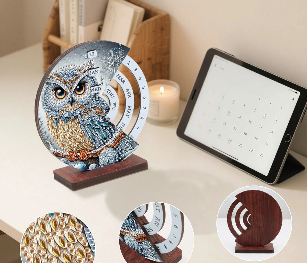 Gray Owl | Calendar | Diamond Painting