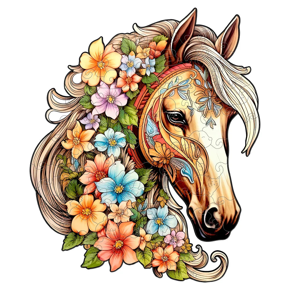 Horse with Flowers | Wooden Puzzle