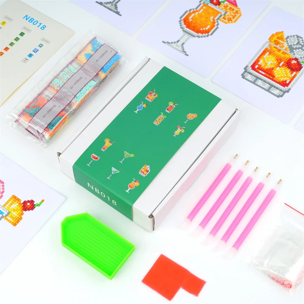 12 Mini Diamond Paintings | Cocktails | Diamond Painting