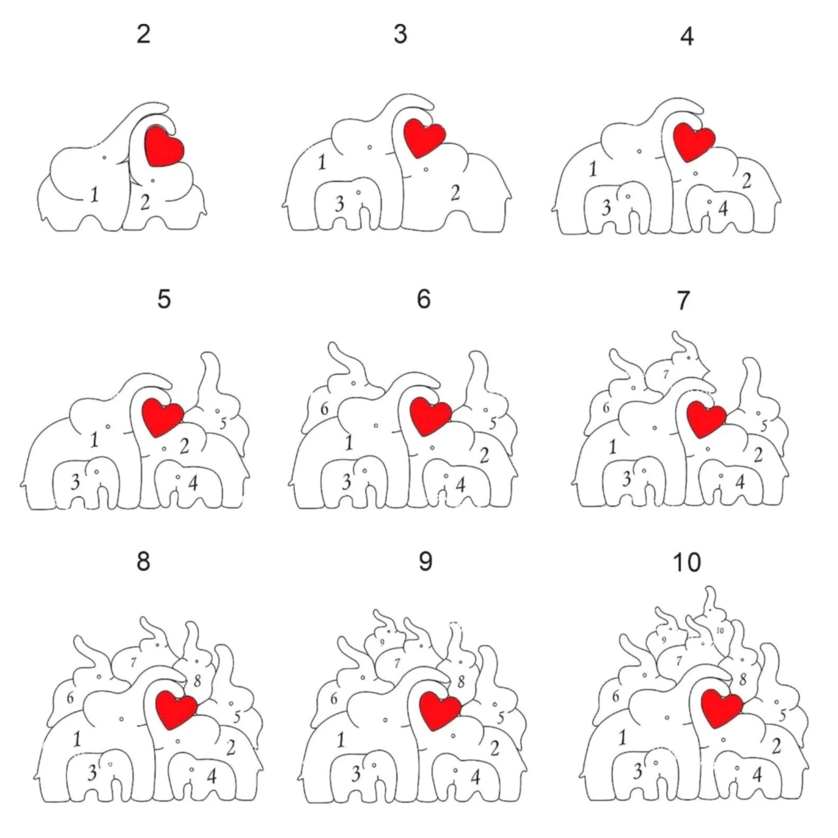 Wooden Family of Elephants | Personalized, Unique, and Original