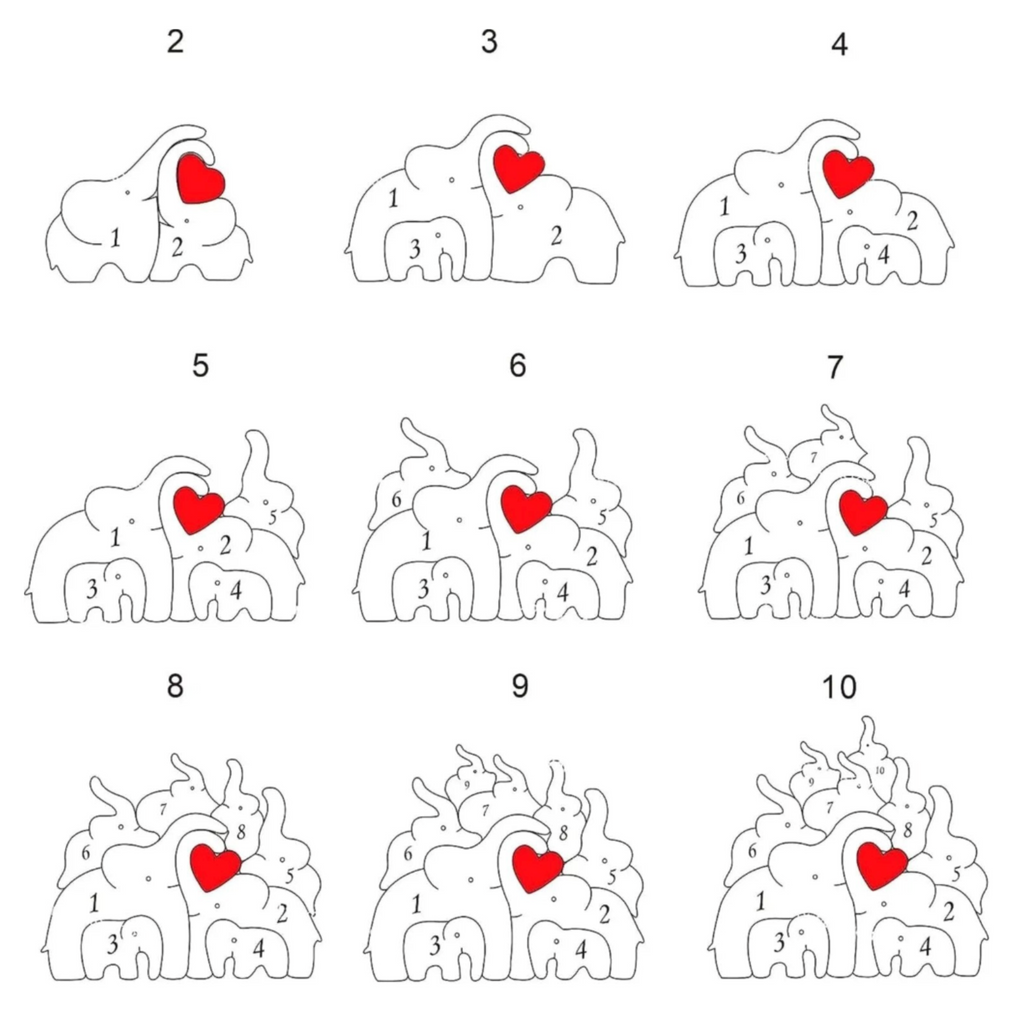 Wooden Family of Elephants | Personalized, Unique, and Original