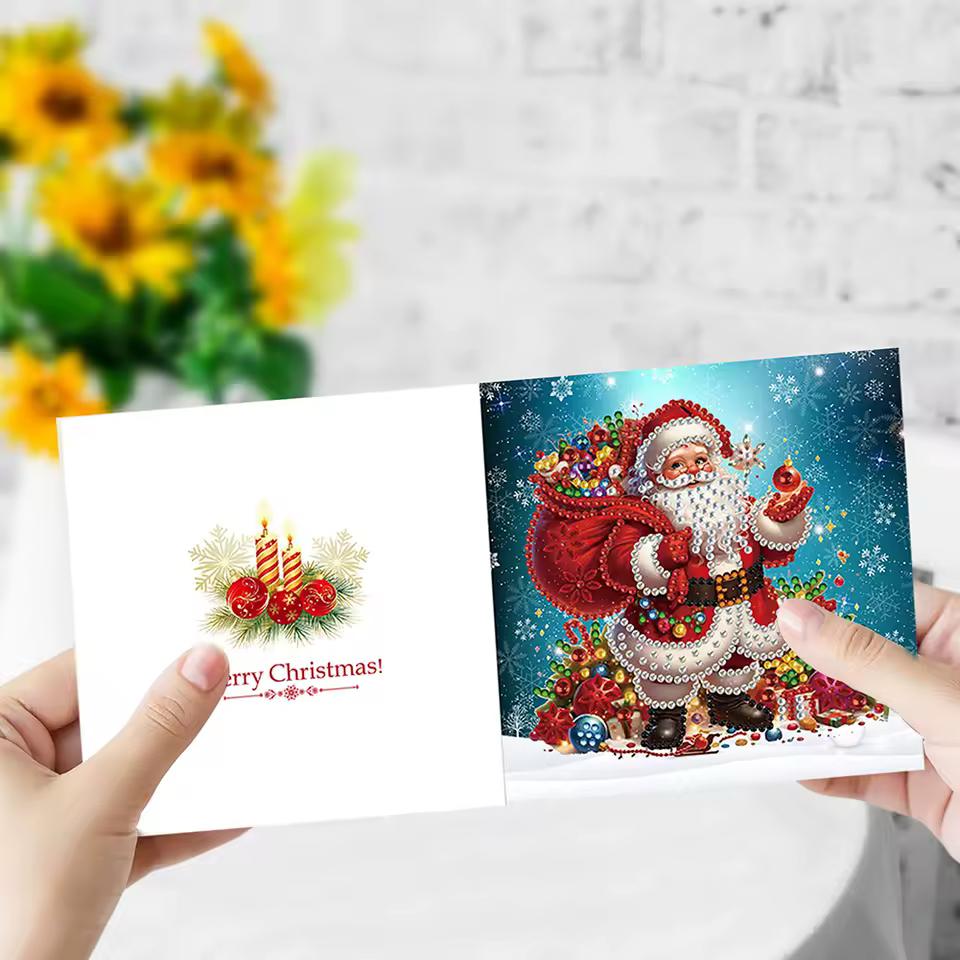 Santa Claus Christmas Cards | 12 pieces | Diamond Painting