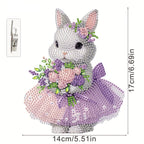 Moving rabbit in dress | Diamond painting